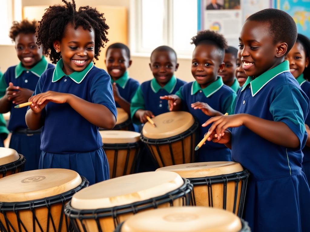 SmartKids learners participating in Drumming