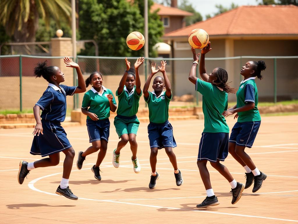 SmartKids learners participating in Netball