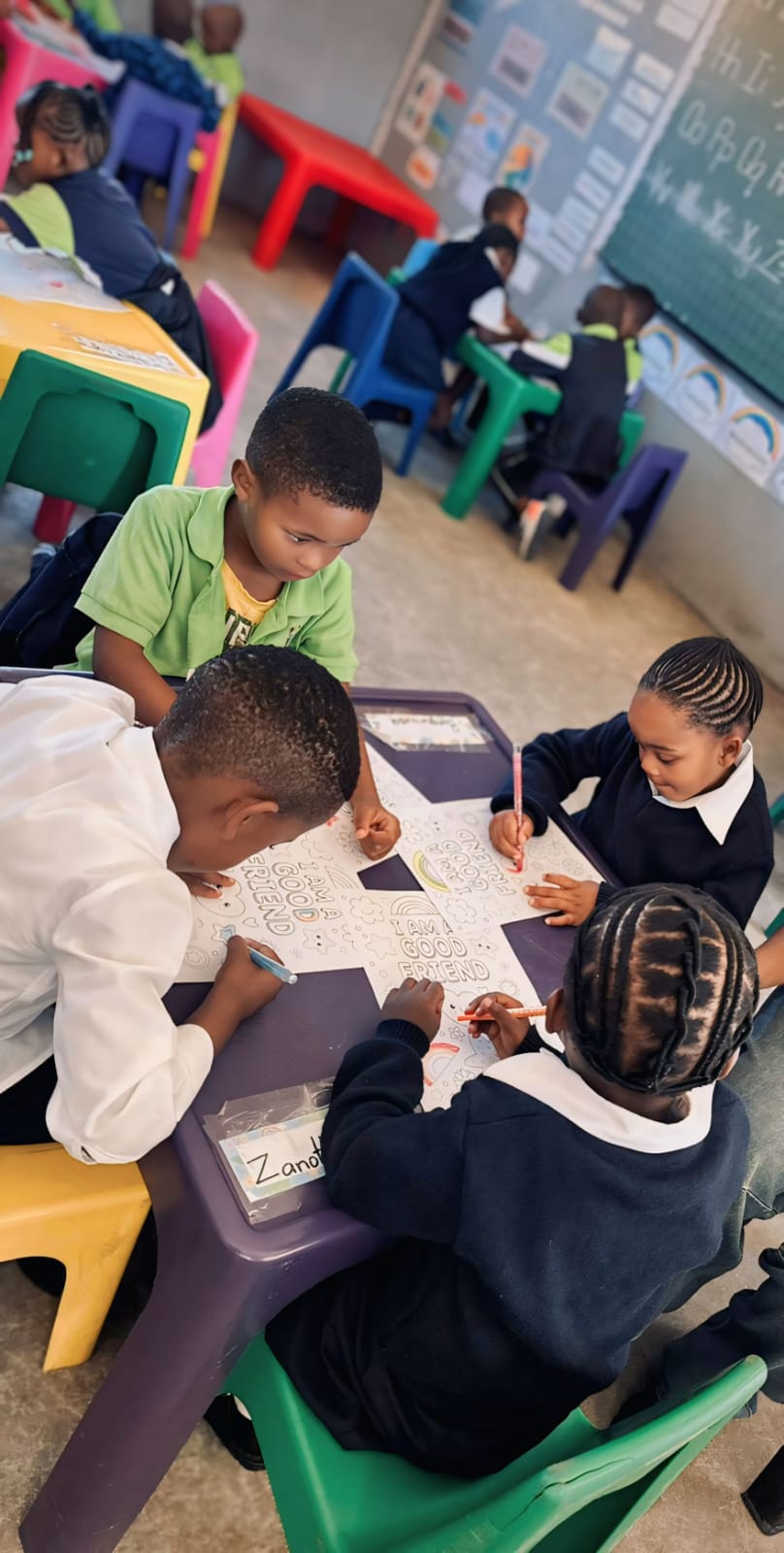Children doing arts and crafts